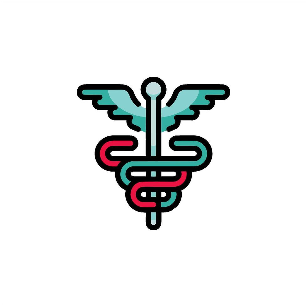 A medical symbol with wings and a snake vector