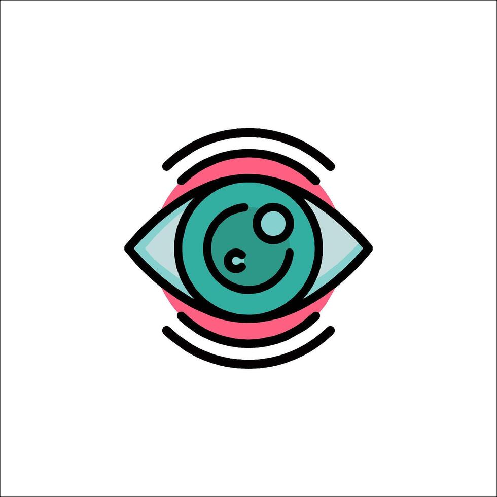 An eye icon with a circle around it vector