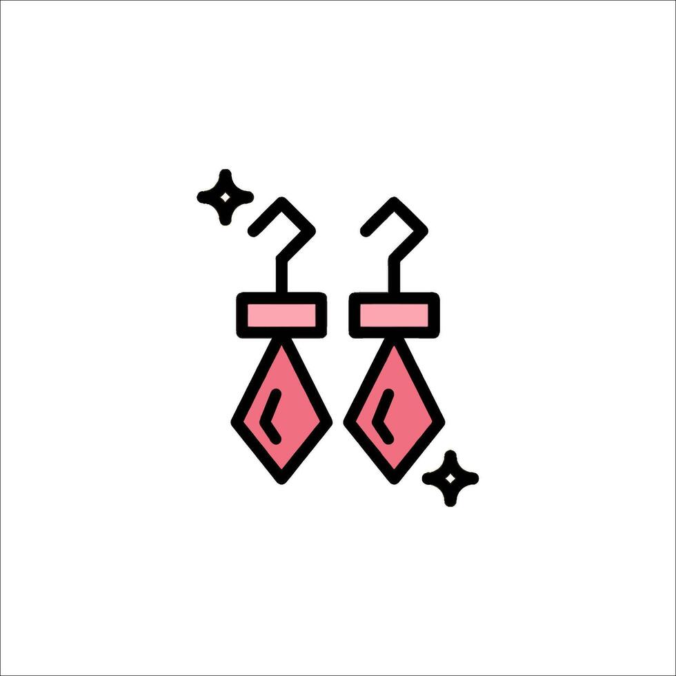 A pair of earrings with stars on them vector