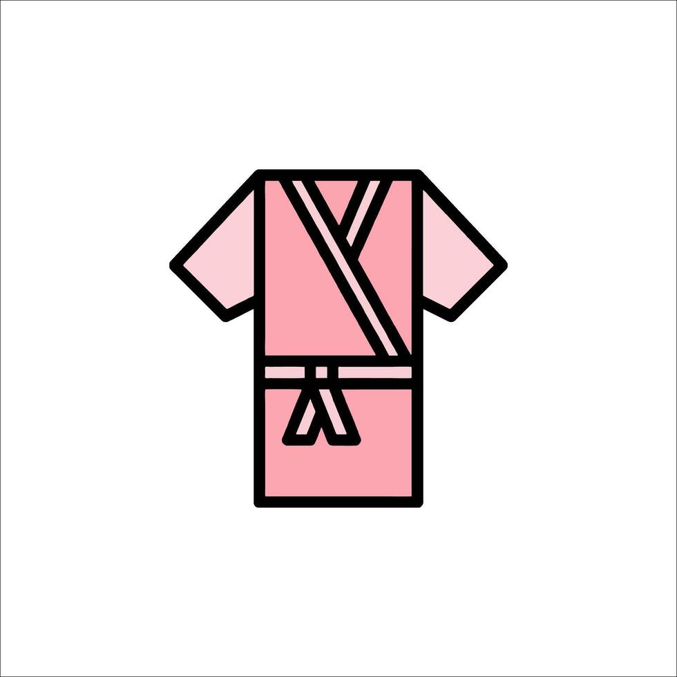 A pink kimono with a bow tie on it vector