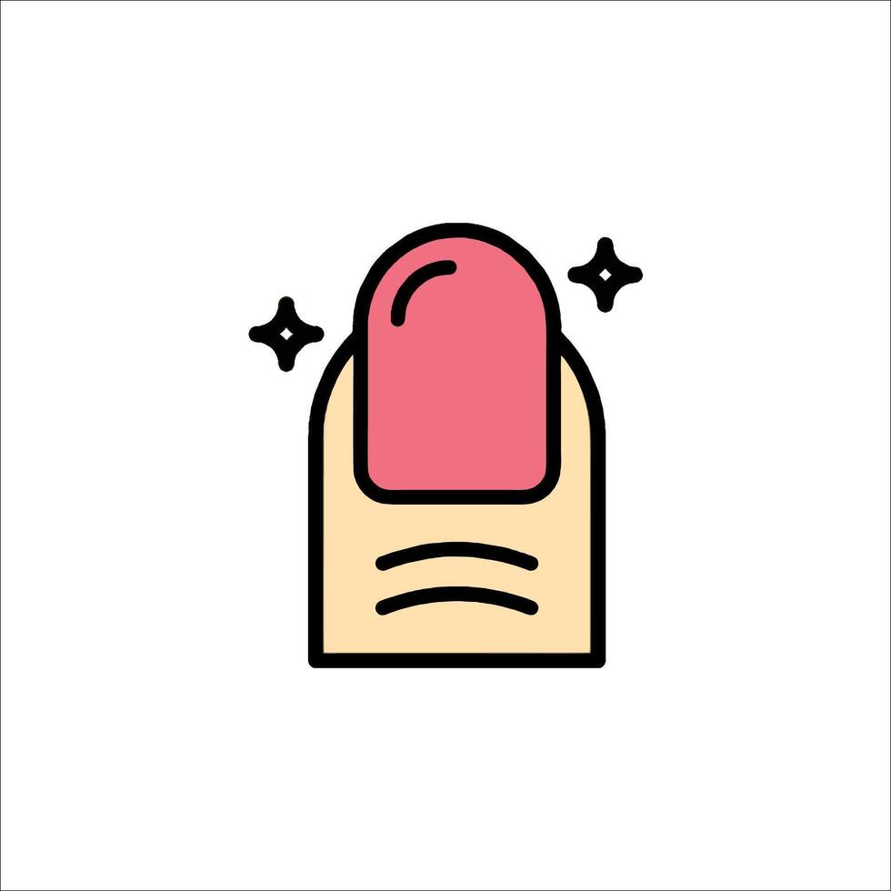 A nail with a red nail polish on it vector