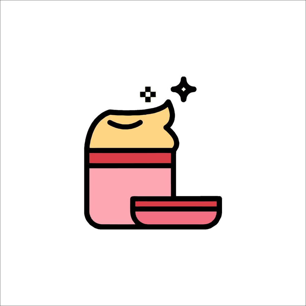 A pink jar with a lid and a star on it vector