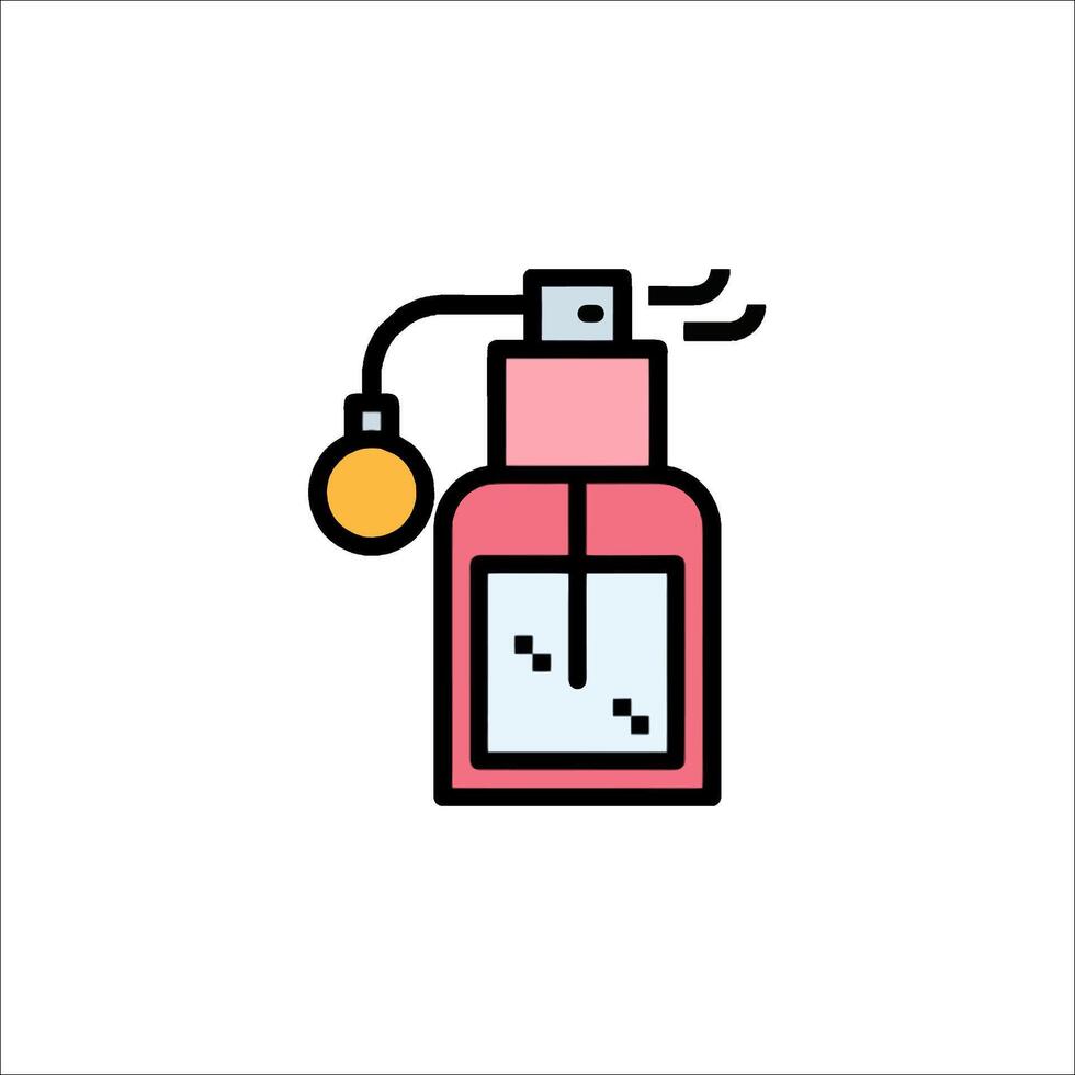 A perfume bottle with a candle and a candle on top vector
