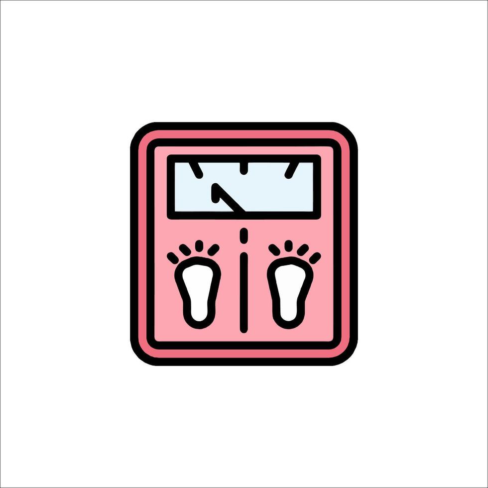 A pink scale with footprints on it vector