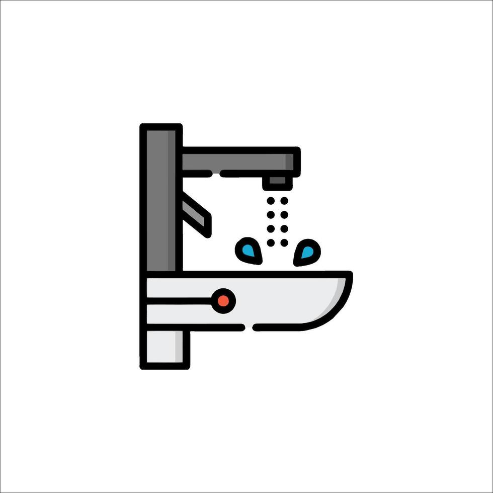 A faucet with water running out of it vector