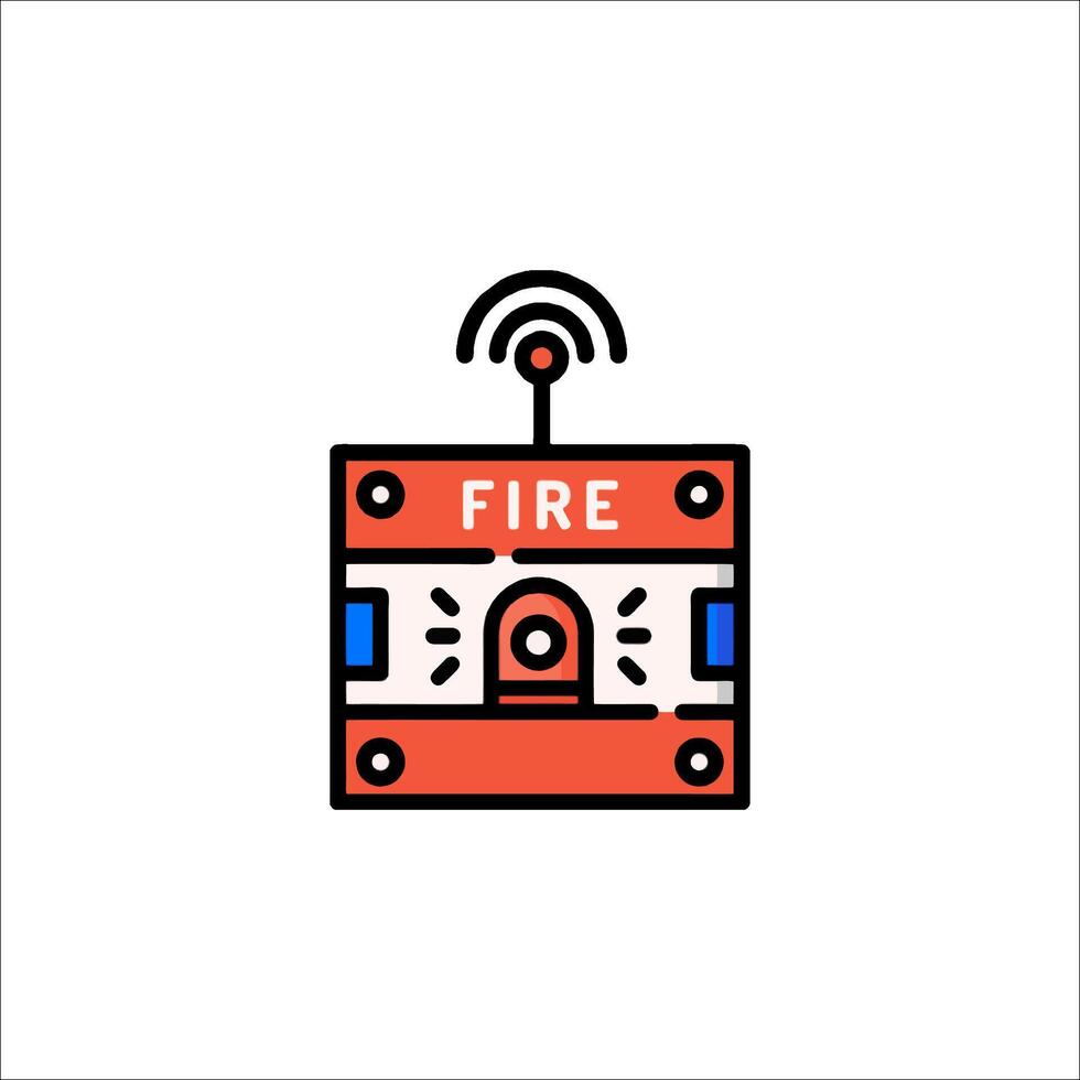 Fire alarm icon illustration vector