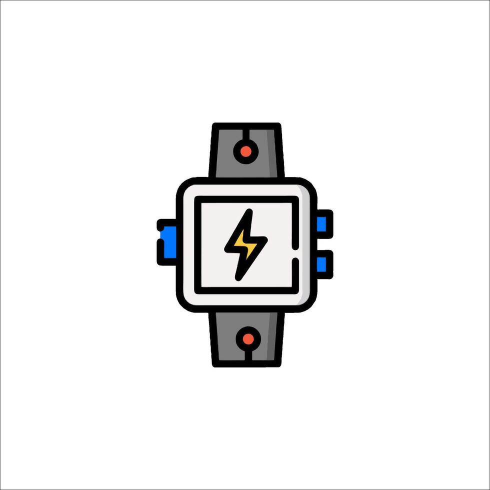 A watch with a lightning bolt on it vector