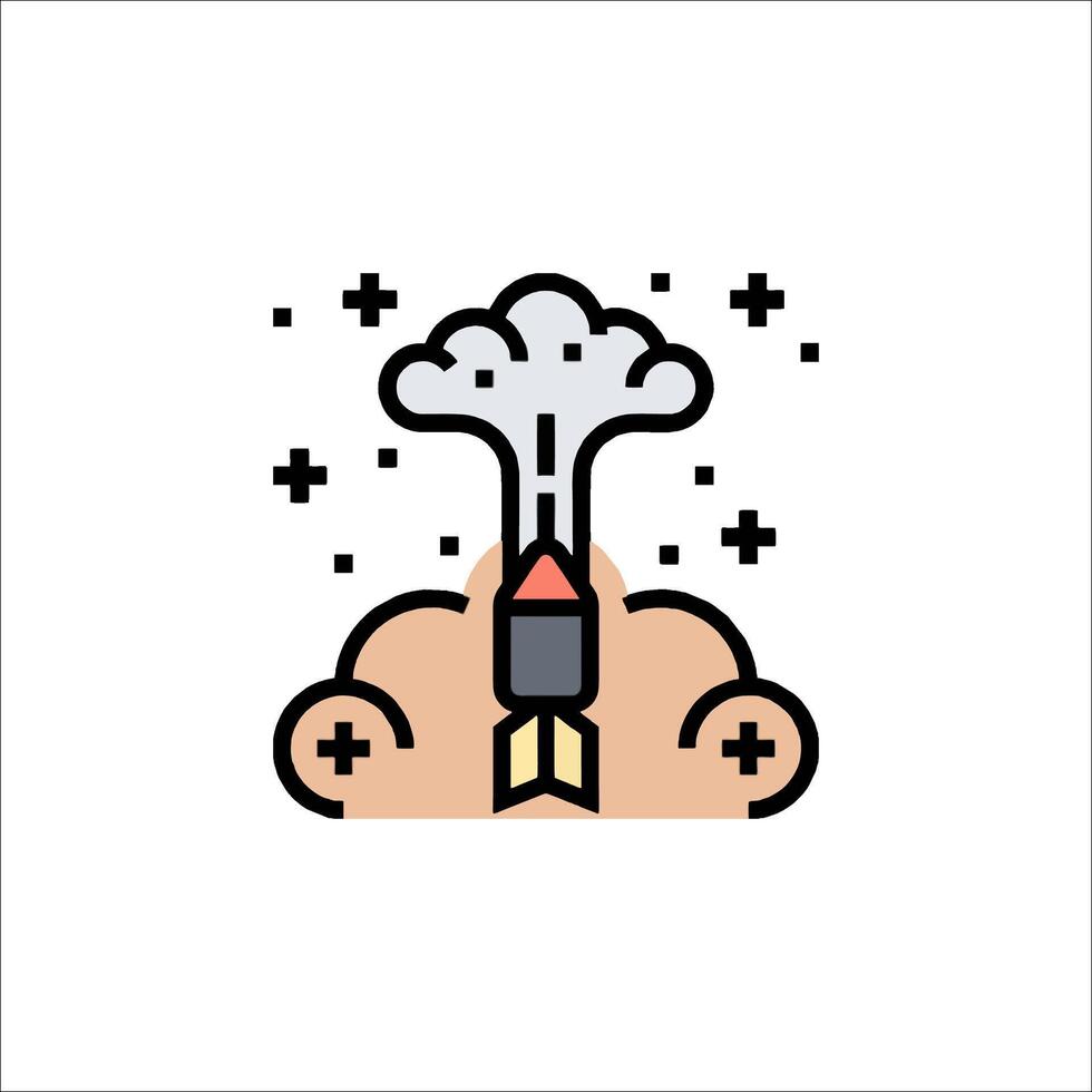 A rocket is coming out of the head of a person vector
