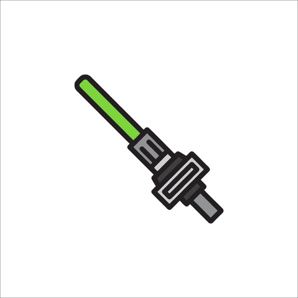 A green and black light saber icon vector