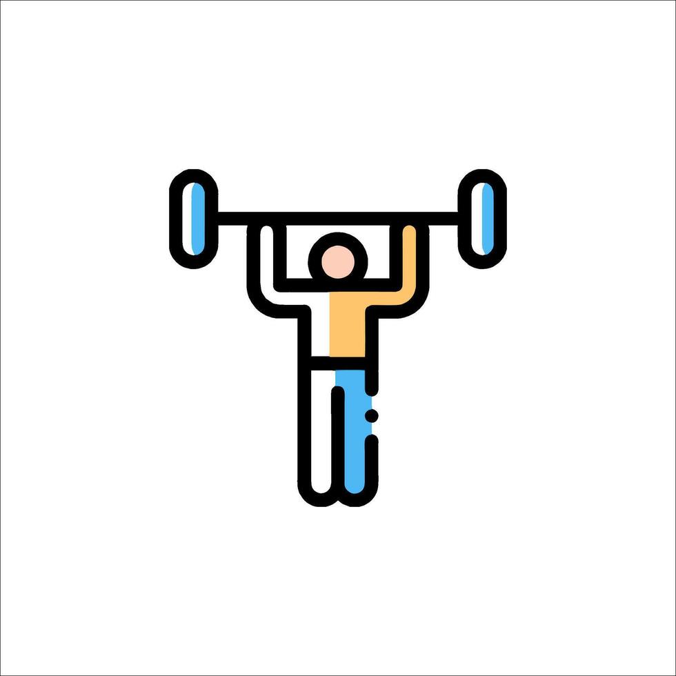 A man lifting a barbell icon vector