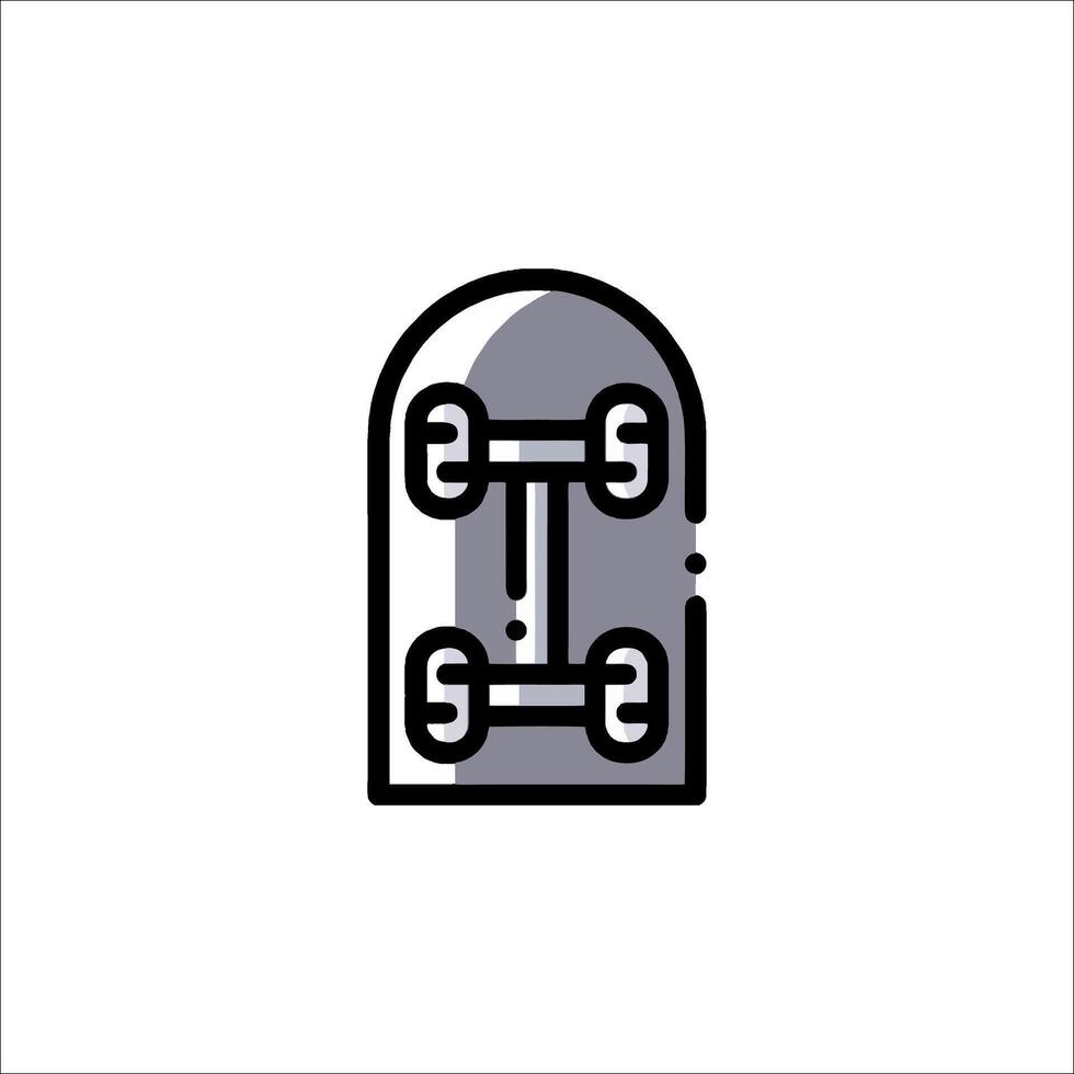 A skateboard with two wheels on it vector