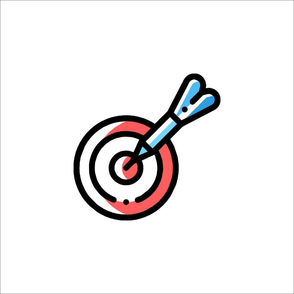 A dart and target icon on a white background vector