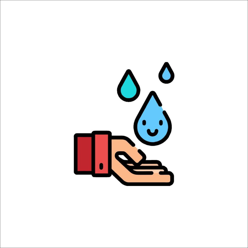 Hand washing with water icon illustration vector