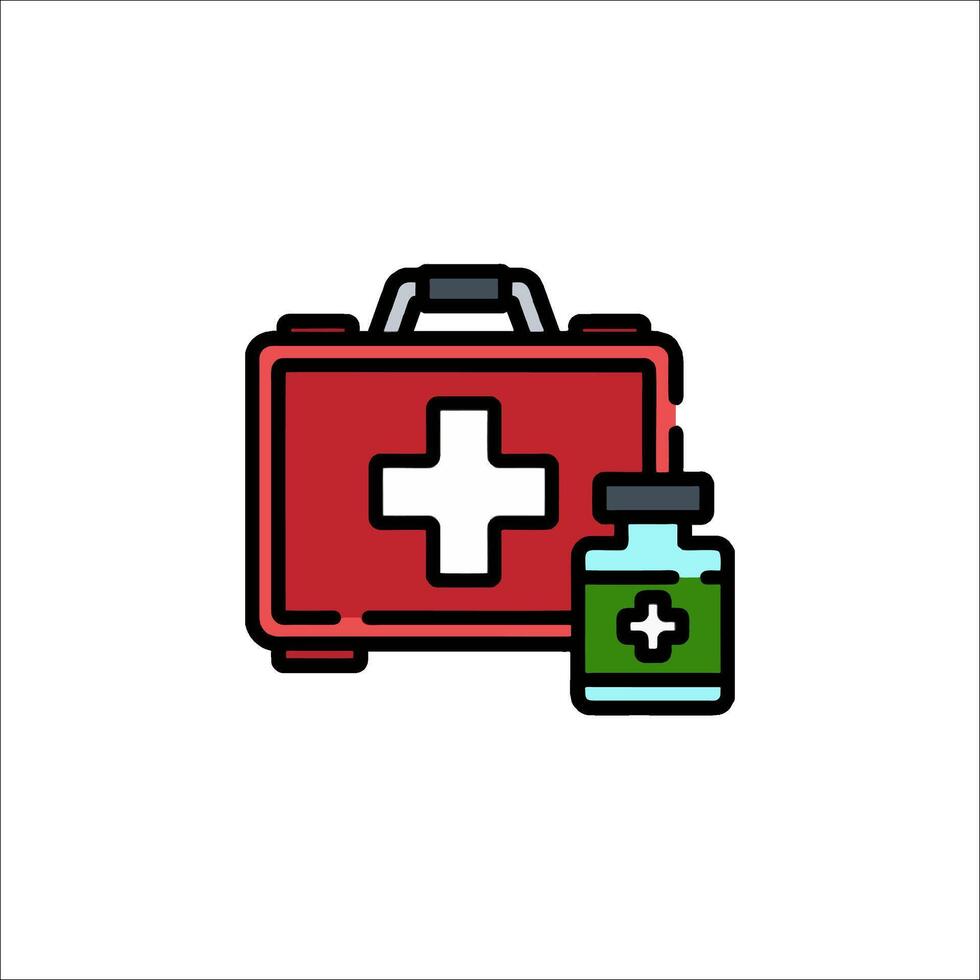 First aid kit icon vector