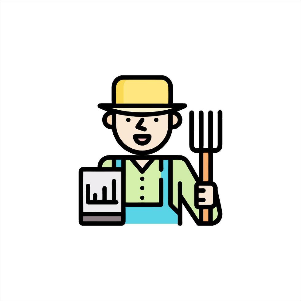 A farmer holding a fork and a clipboard vector