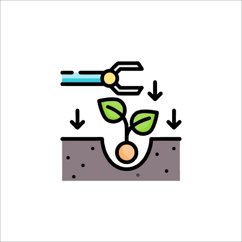 Planting a seed icon illustration vector