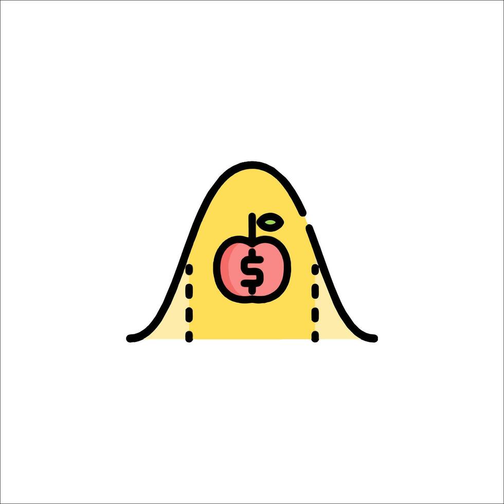 A yellow apple with a dollar sign on it vector