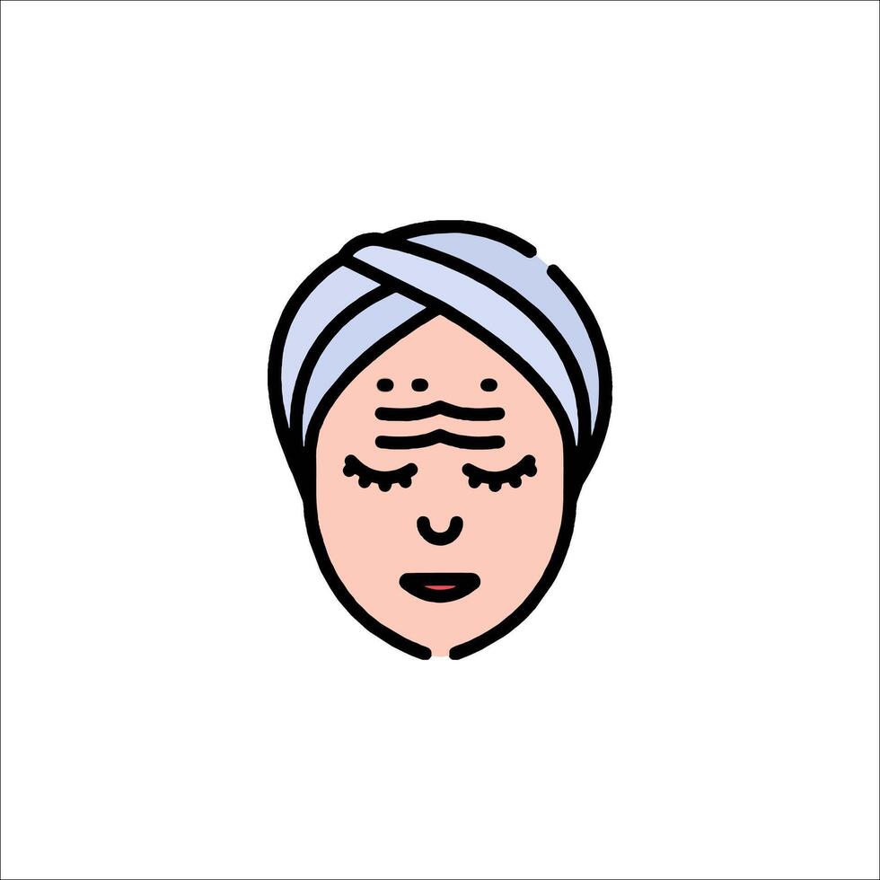 A woman with wrinkles on her face vector