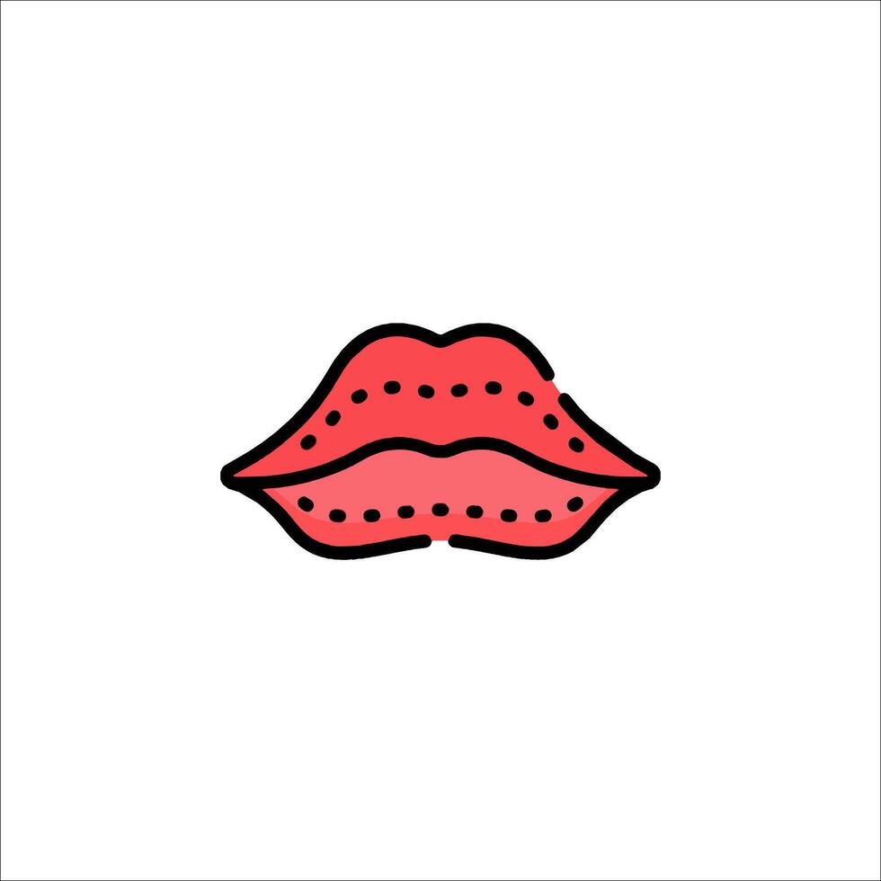 A red lipstick icon on a white background vector