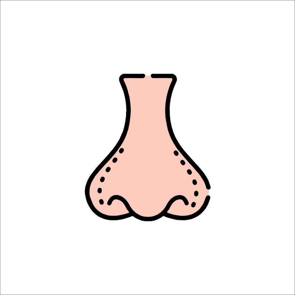 A nose icon in a line style vector