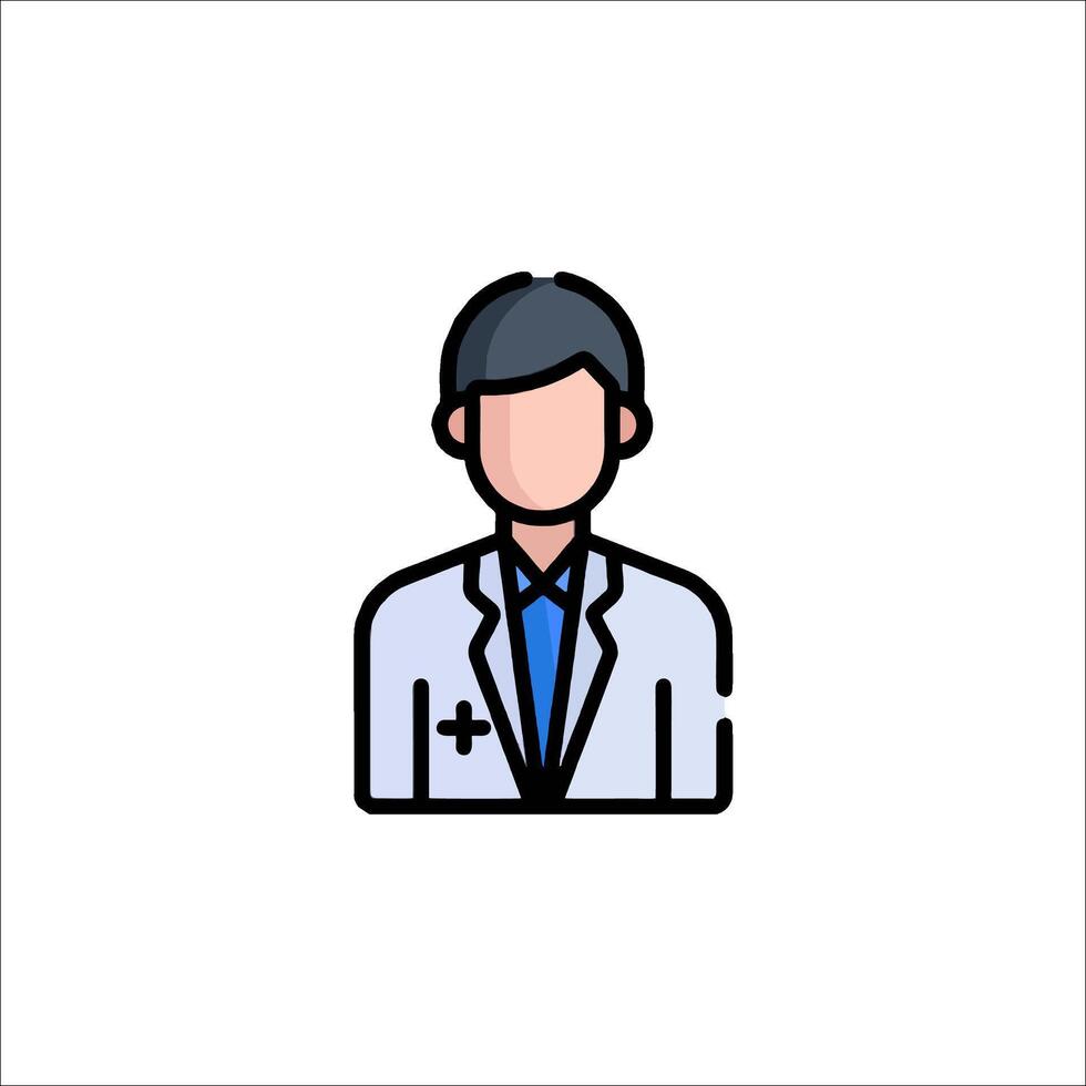 Doctor icon in a flat line style vector