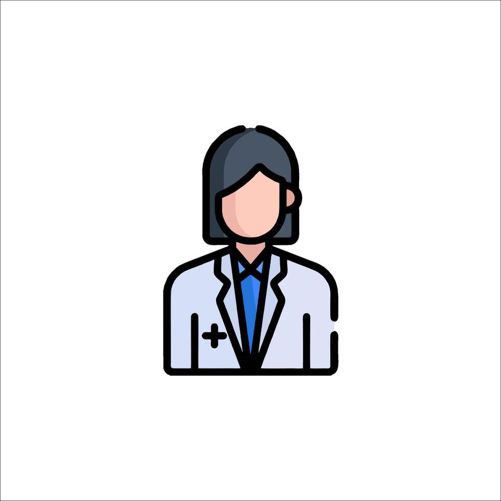 A doctor icon in a flat style vector
