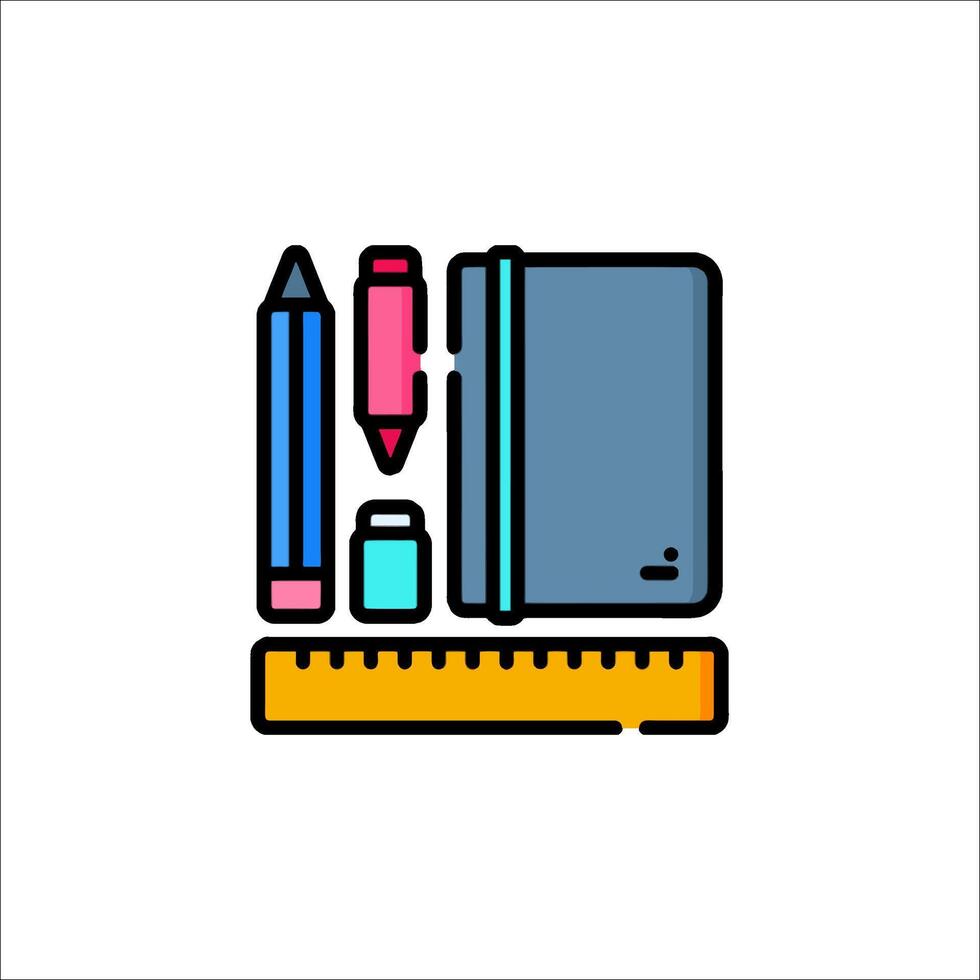 School supplies icon vector