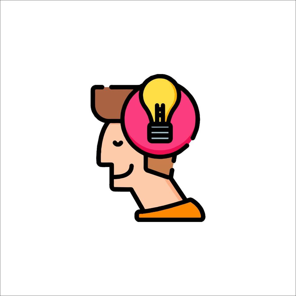 A man with a light bulb in his head vector