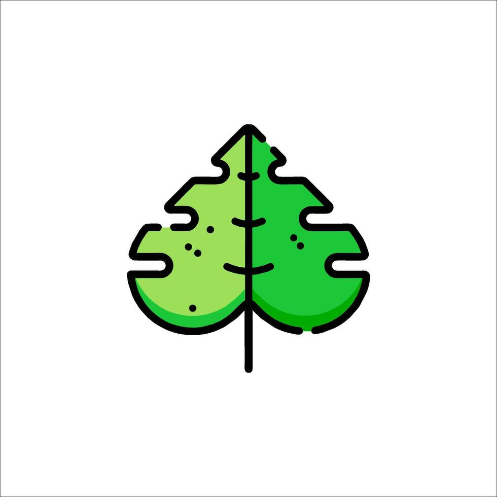 A green leaf icon on a white background vector