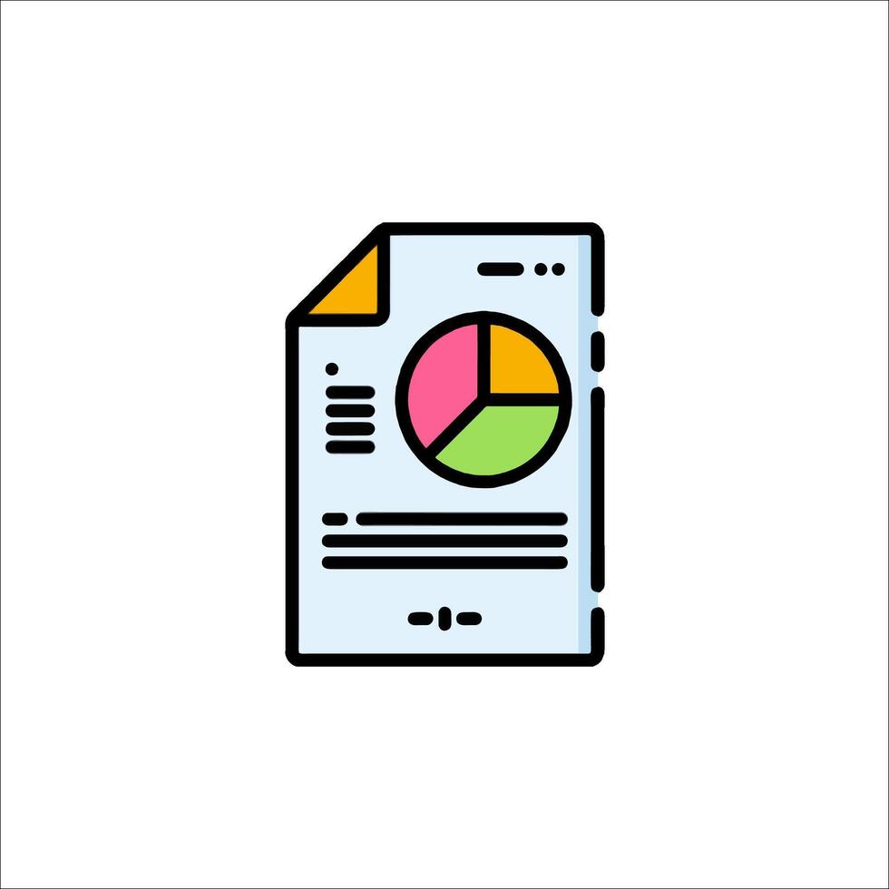 A document with a pie chart on it vector