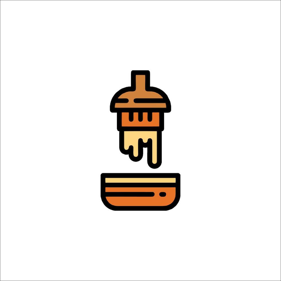 A simple icon of a bowl with a spoon vector