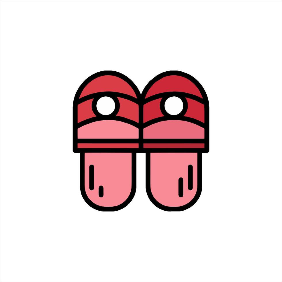 A pair of red slippers on a white background vector