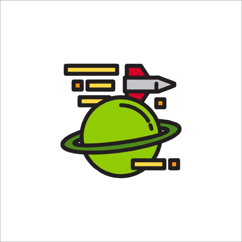 Space rocket icon illustration vector