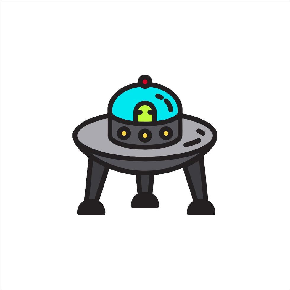 Alien spaceship icon illustration vector