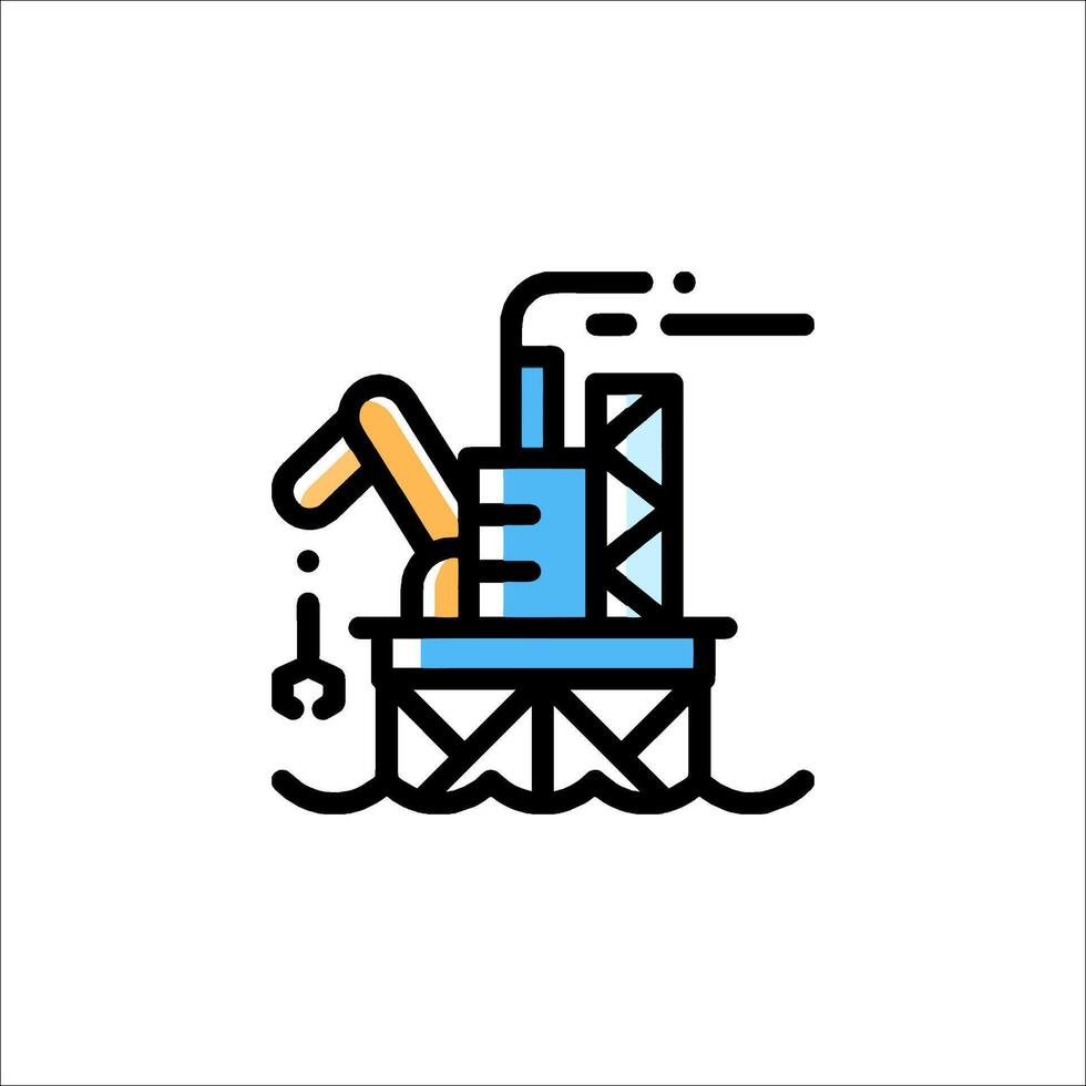 Oil rig icon illustration vector