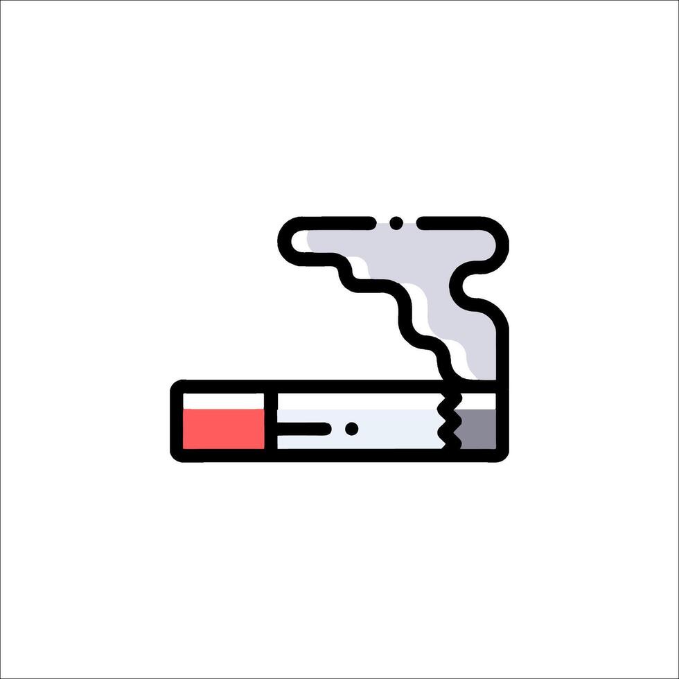 A cigarette with a red tip on it vector