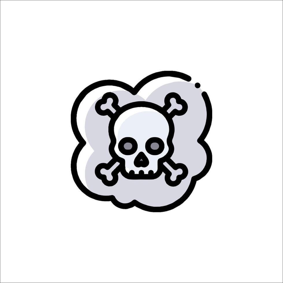 A skull and crossbones icon in a cloud vector