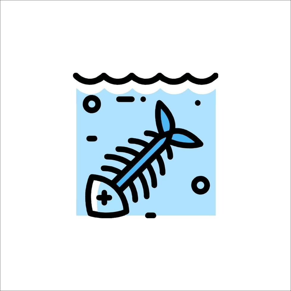 Fish skeleton icon illustration vector