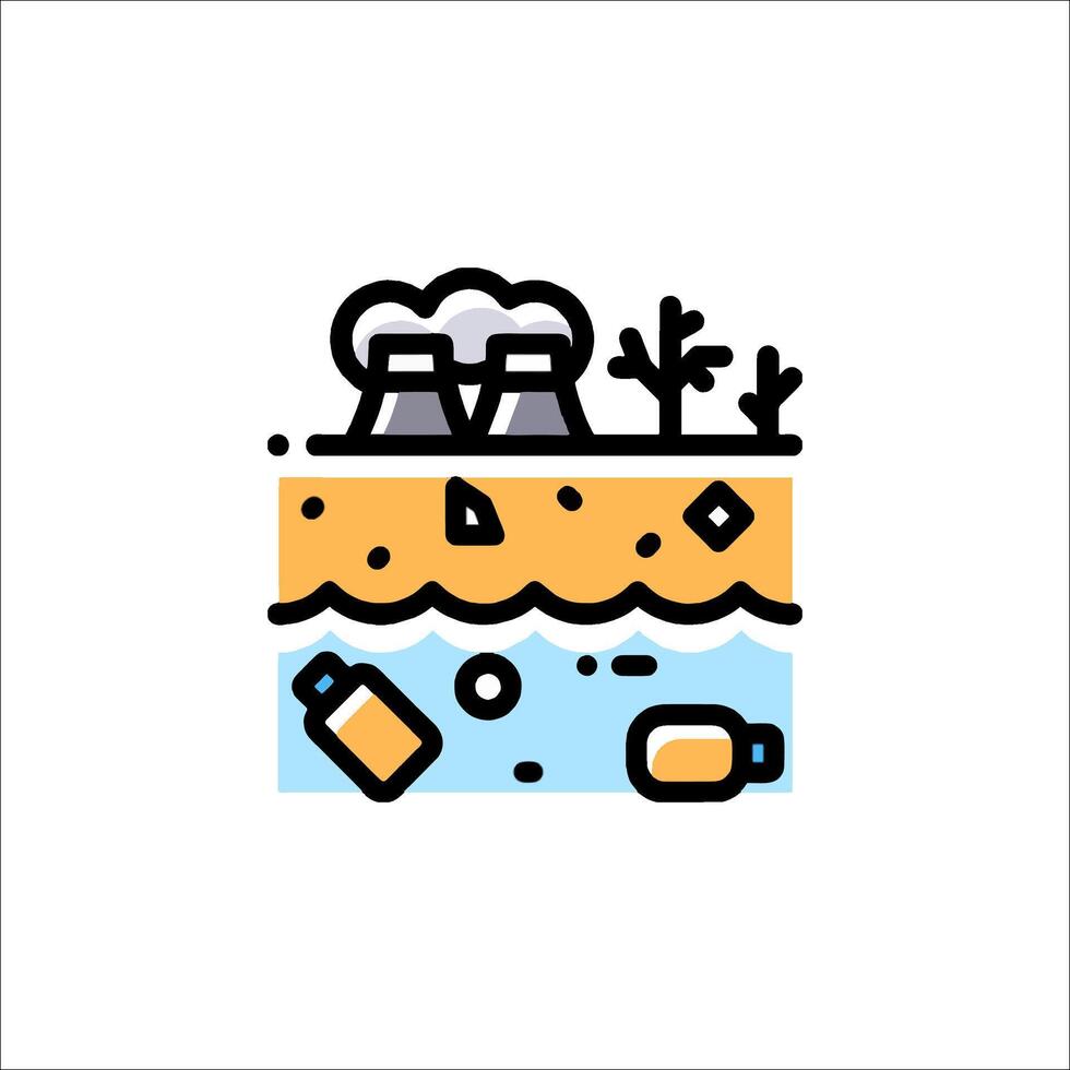 A line drawing of a garbage bin and a garbage can vector