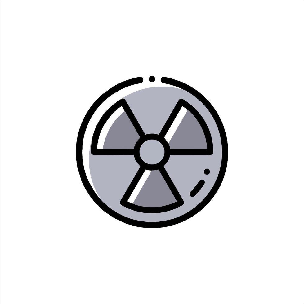 Radiation symbol icon in black and white vector