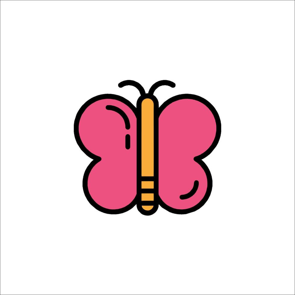 A pink butterfly icon on a white background vector