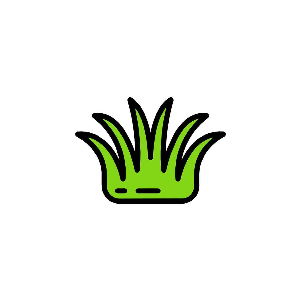 A green grass icon on a white background vector