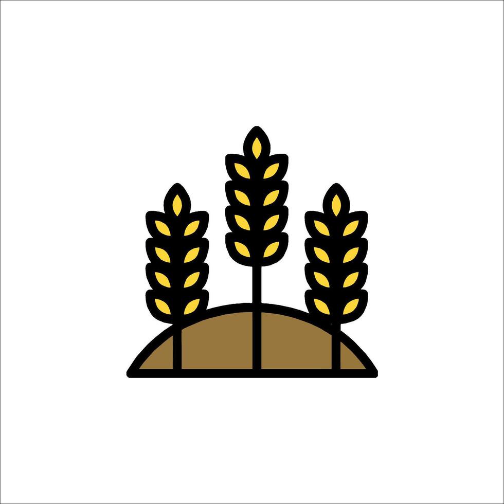 A wheat field icon on a white background vector