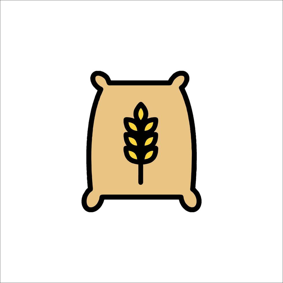 A bag of wheat with a stem on it vector