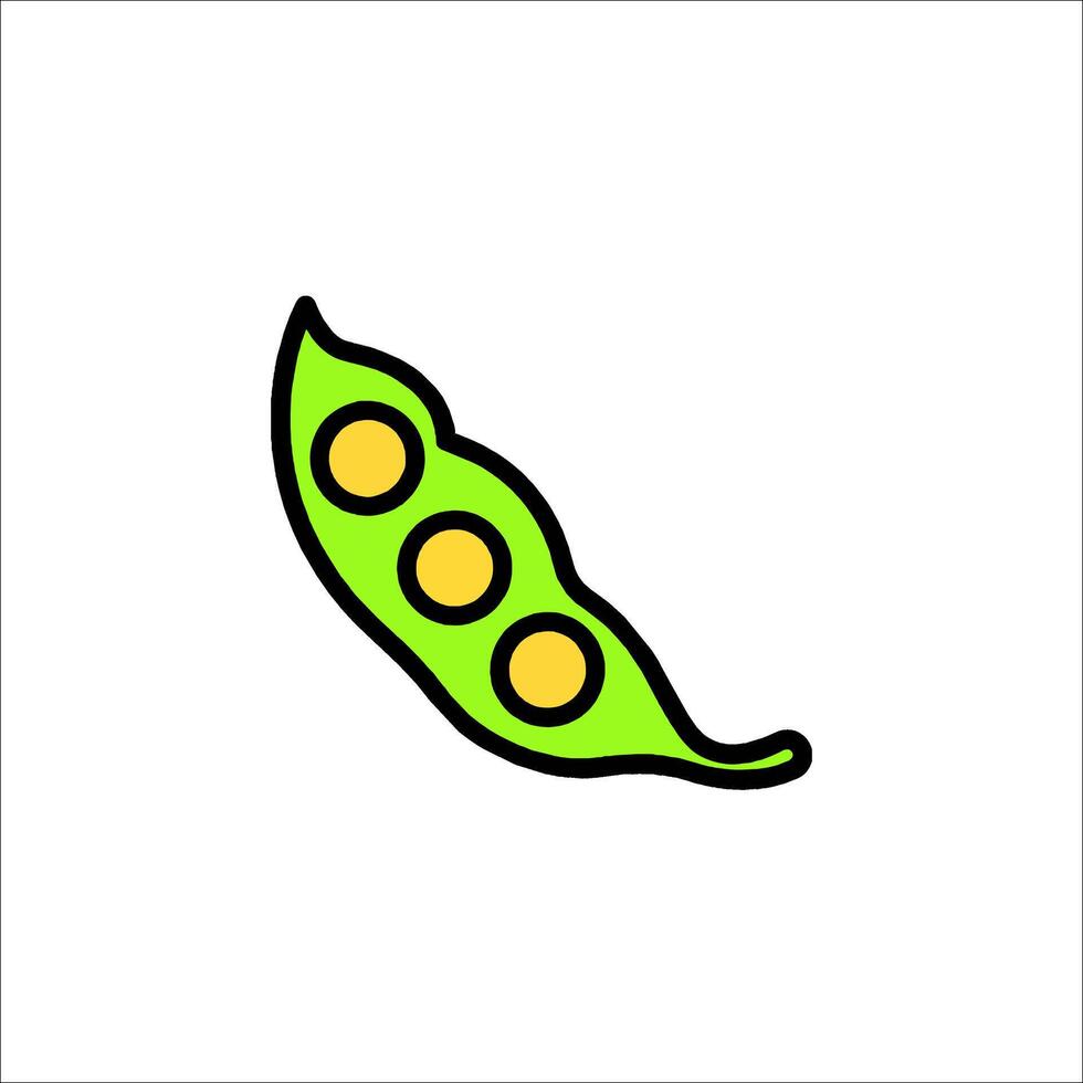 A green pea pod icon on a white background vector