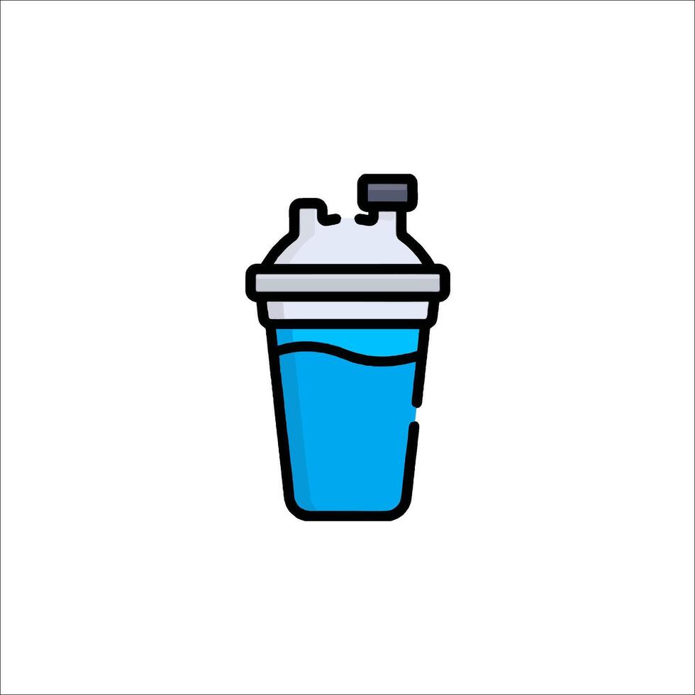 Shaker icon with water and a straw vector