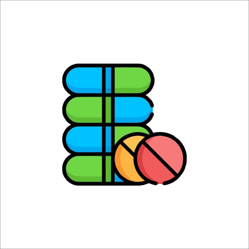 Pill stack icon vector
