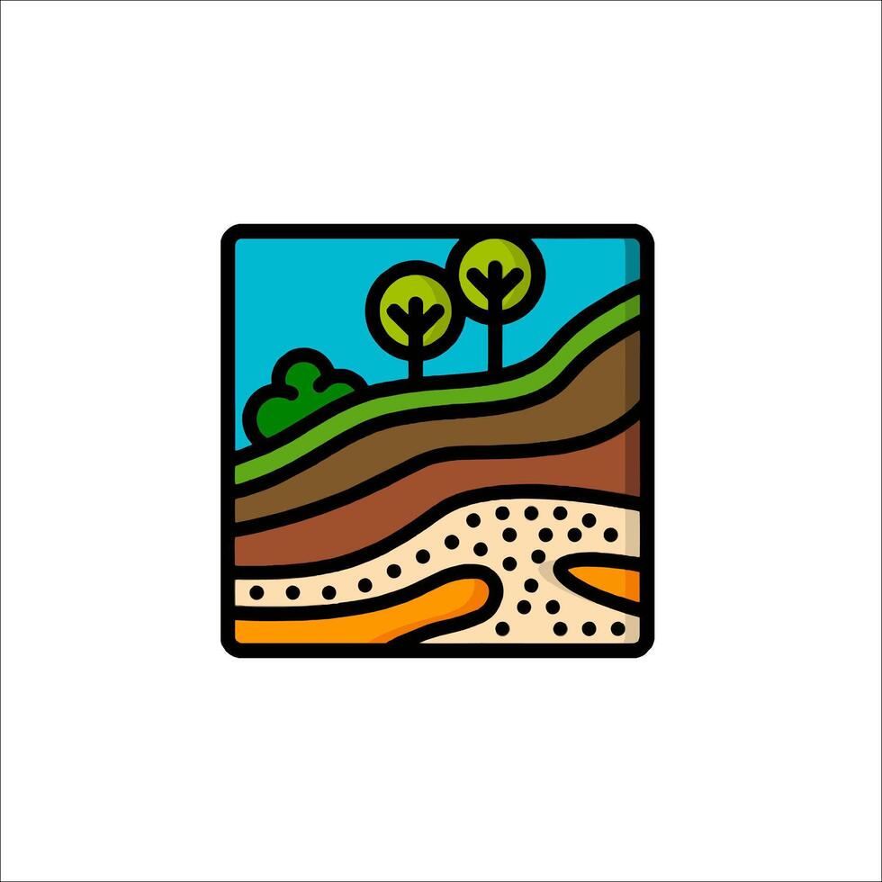 A landscape with trees and dirt vector