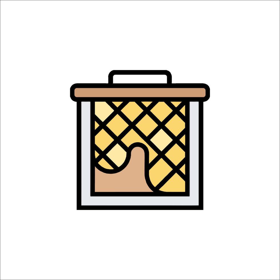 A box with a bee in it, with a yellow background vector