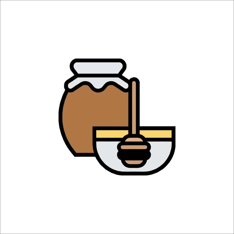 Honey and spoon icon vector